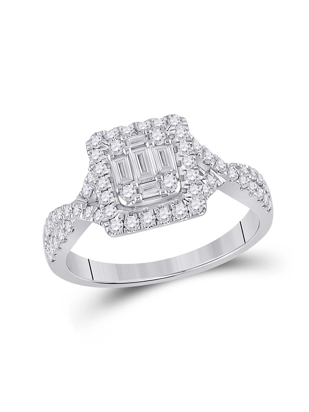 Baguette Diamond Square Ring 5/8 Cttw N40192