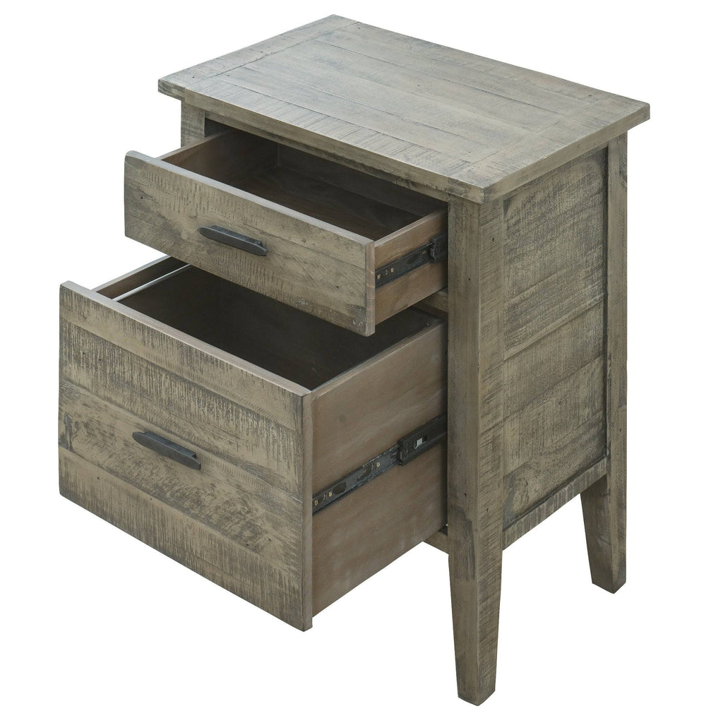 Brown Reclaimed Wood Filing Cabinet with Two Drawers E191