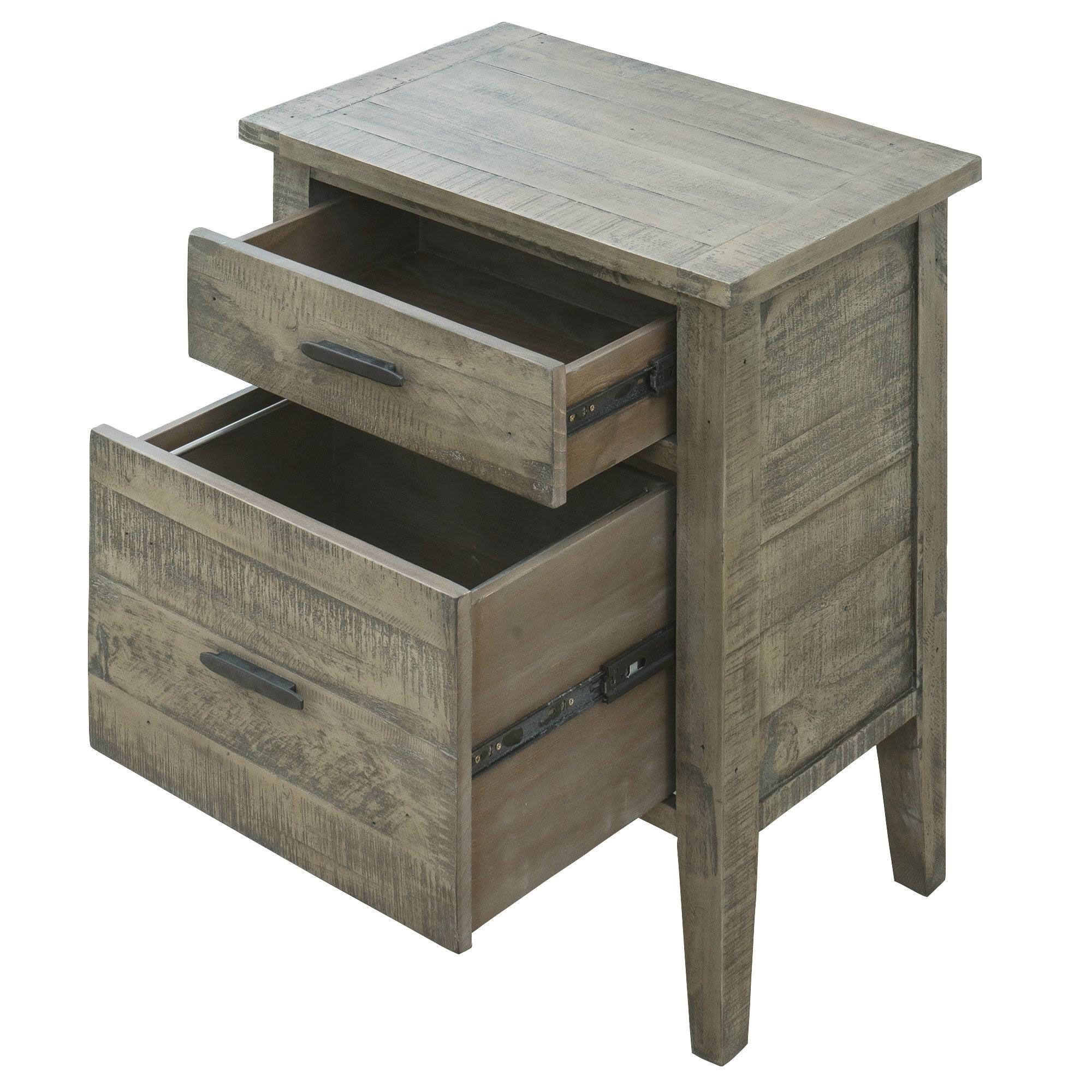 Brown Reclaimed Wood Filing Cabinet with Two Drawers E191