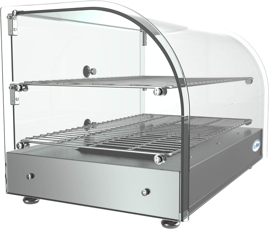 22" Commercial 2 Shelf Countertop Food Warmer Display Case, Silver M421
