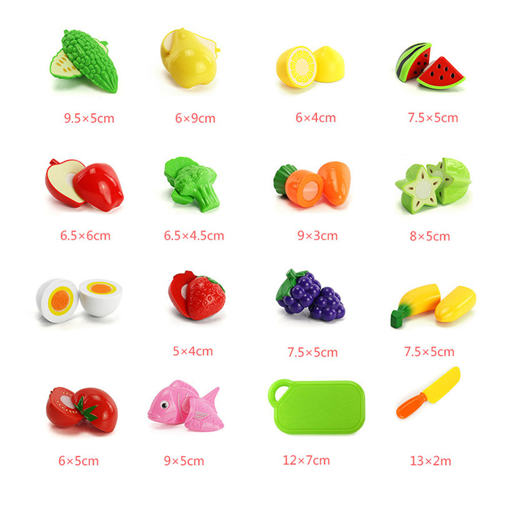 16pcs Cut Vegetables and Fruits Toys Set Y2091