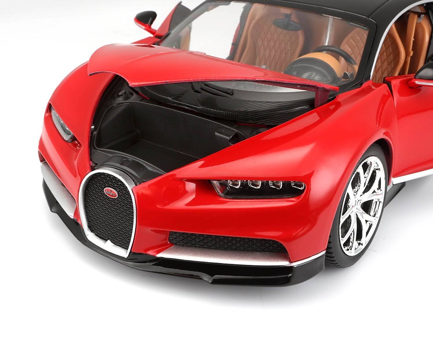 1:18 Scale Red Die-Cast Bugatti Chiron Model F13729