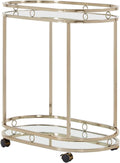 Champagne Gold Oval Bar Cart R29079