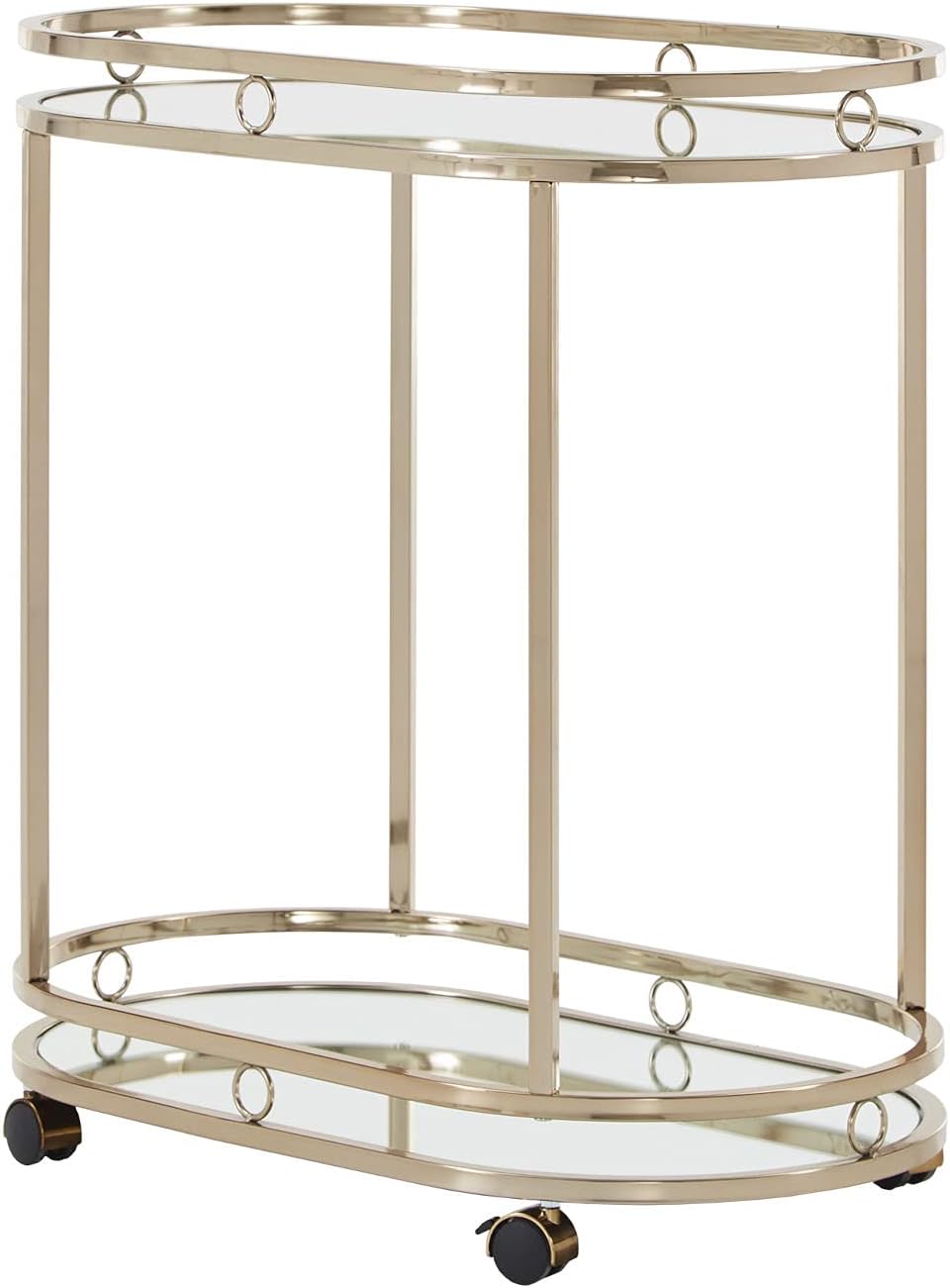 Champagne Gold Oval Bar Cart R29079