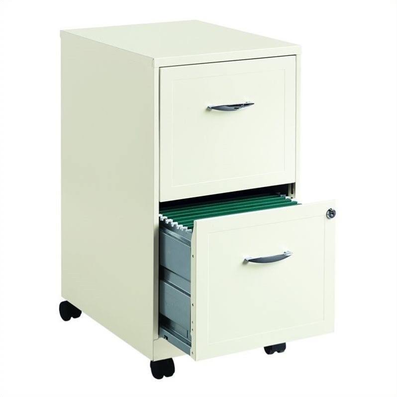Black 4 Drawer and White Mobile File Cabinet S837444