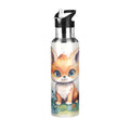 Stainless Steel Insulated Thermos Vacuum Flask Water Bottle with Straw Lid P319813