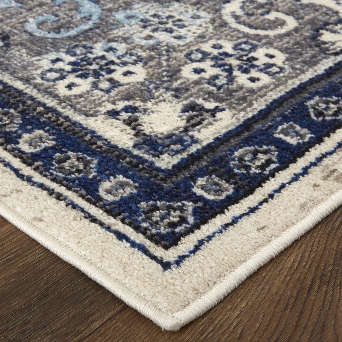 Gray/Ivory/Blue Area Rug R67825