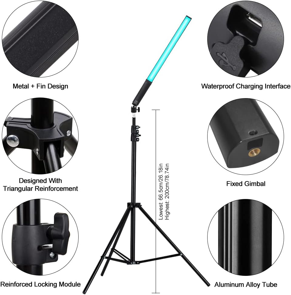 Handheld LED Video Light with Tripod & Remote Control, Pack of 2 D84234