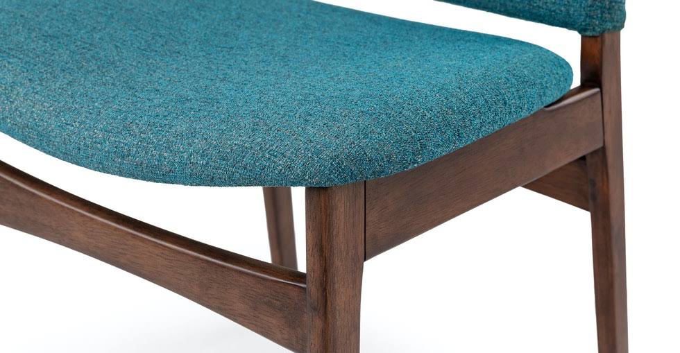 Blue Fabric Dining Chair with Walnut Frame X7260