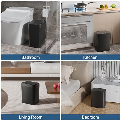 2.7 Gal Automatic Touchless Plastic Trash Can with Lid C783
