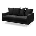Contemporary 58" Square Arm Fabric Loveseat in Black C260
