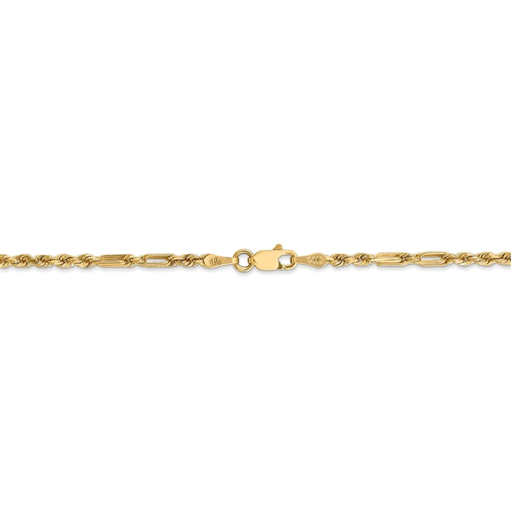 14kt Yellow Gold Diamond Cut Milano Rope Chain 18 inch Lobster Clasp M152553