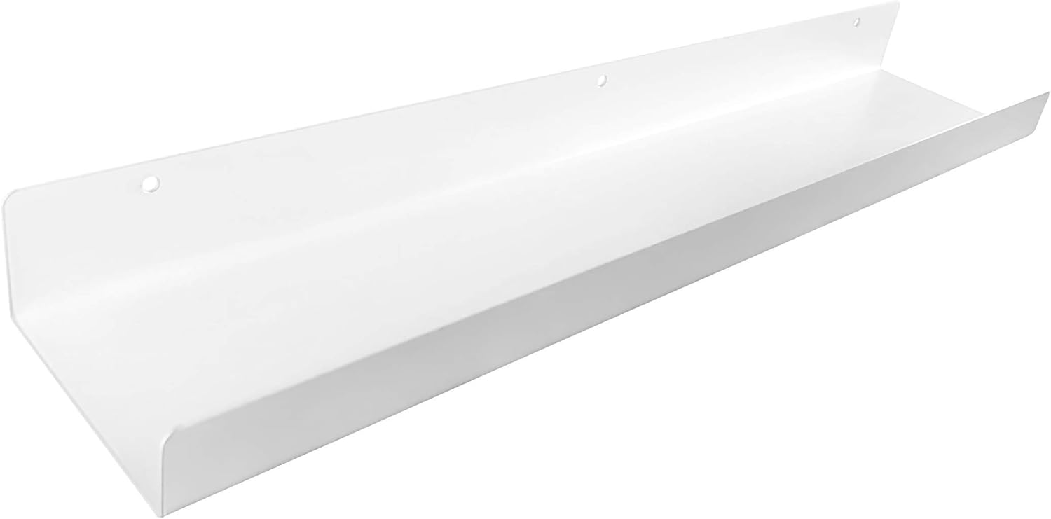 24in White Metal Wall Shelf J168061