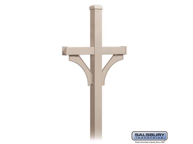 Black 2 Sided In-Ground Mounted Mailbox Post I8297
