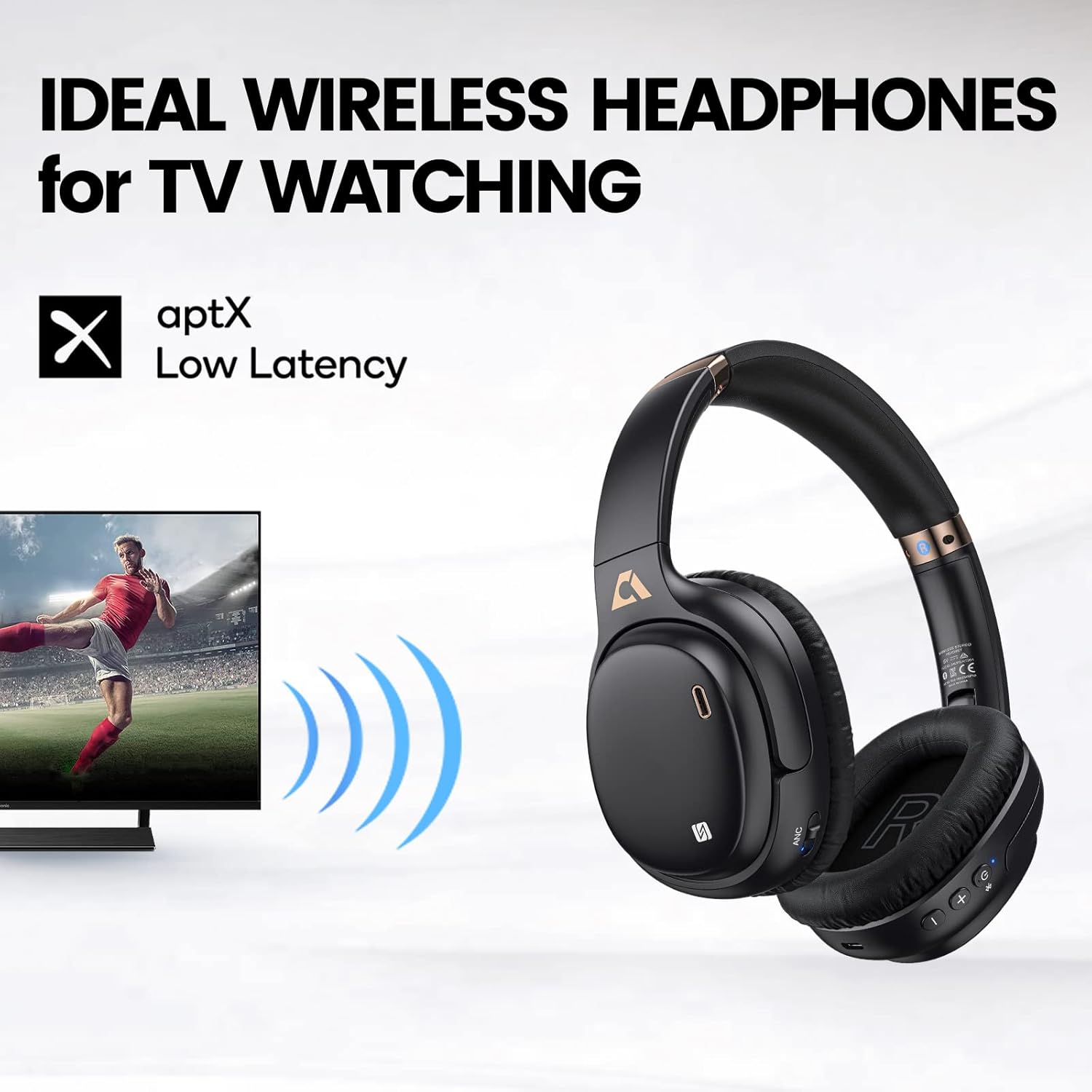 Hybrid Active Noise Cancelling Over-Ear Bluetooth Headphones with Microphone I269172