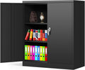 White Metal Steel Locking Storage Cabinet with Doors and Shelves E287