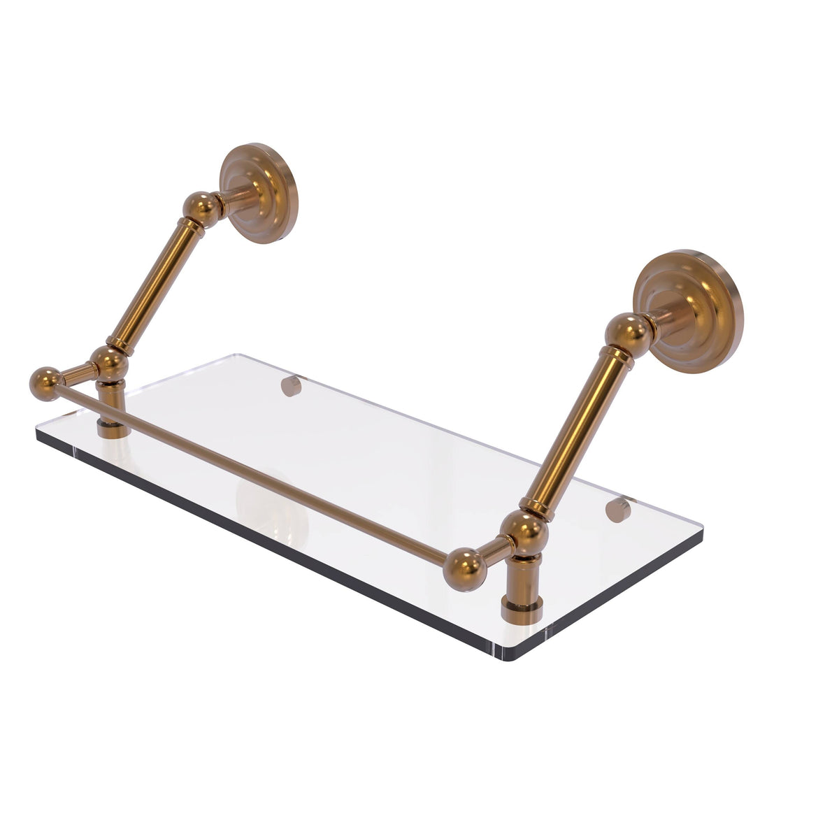 Floating Glass Shelf with Gallery Rail - Matte White - 18 inch I288083