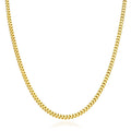 18K Gold Over Silver Hollow Franco Chain Necklace 20"-30" G5559