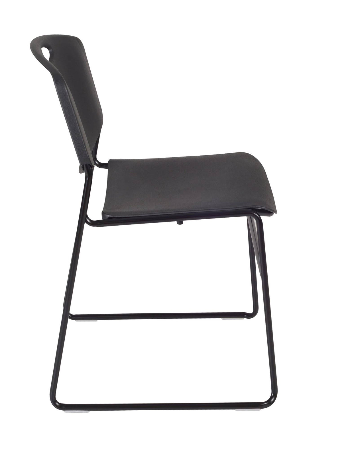 Beige Square Height Adjustable Classroom Table with 4 Black Stack Chairs I3042