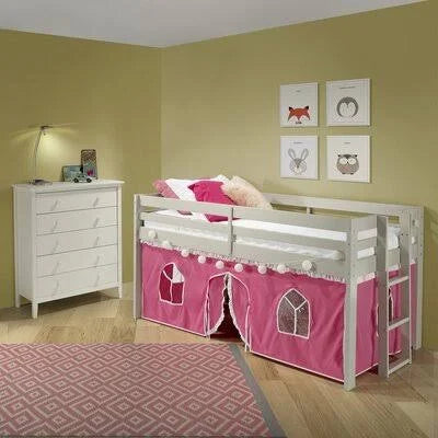 Twin Low Loft Bed Frame Dove Gray R3970