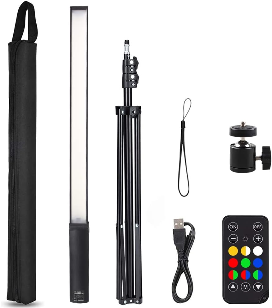 Handheld LED Video Light with Tripod & Remote Control, Pack of 2 D84234