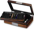 Ebony Wood Pen Display Case with Glass Window Z28068