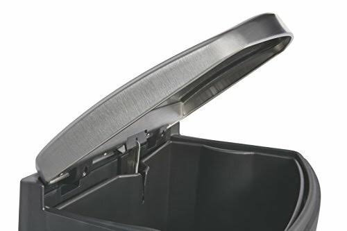 Blk 8 gal Stainless Steel Step-On Container C189