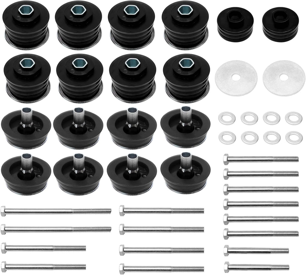 Body Mount Bushing Kit with Steel Sleeves and Hardware Q367328
