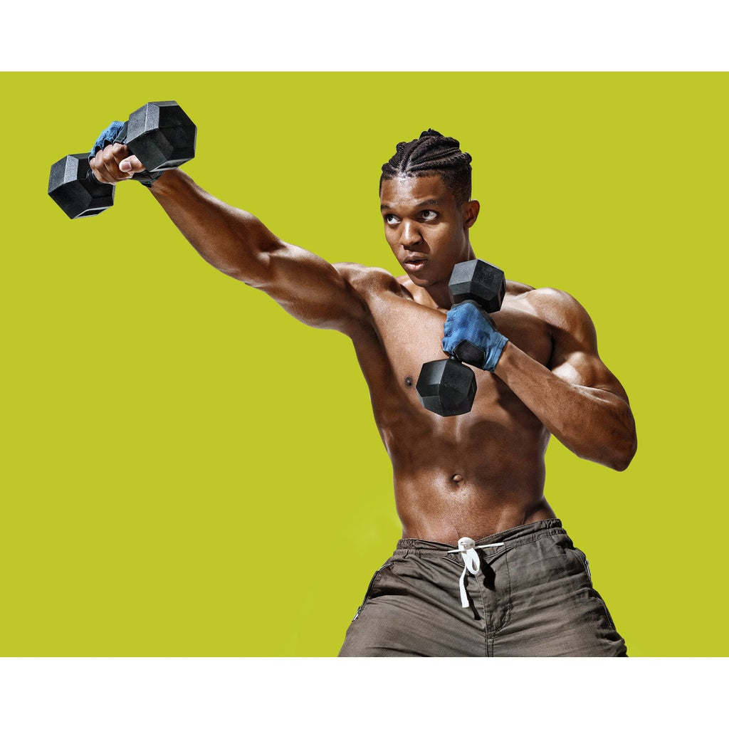 30 lbs Pair Rubber Encased Hex Dumbbell O39911