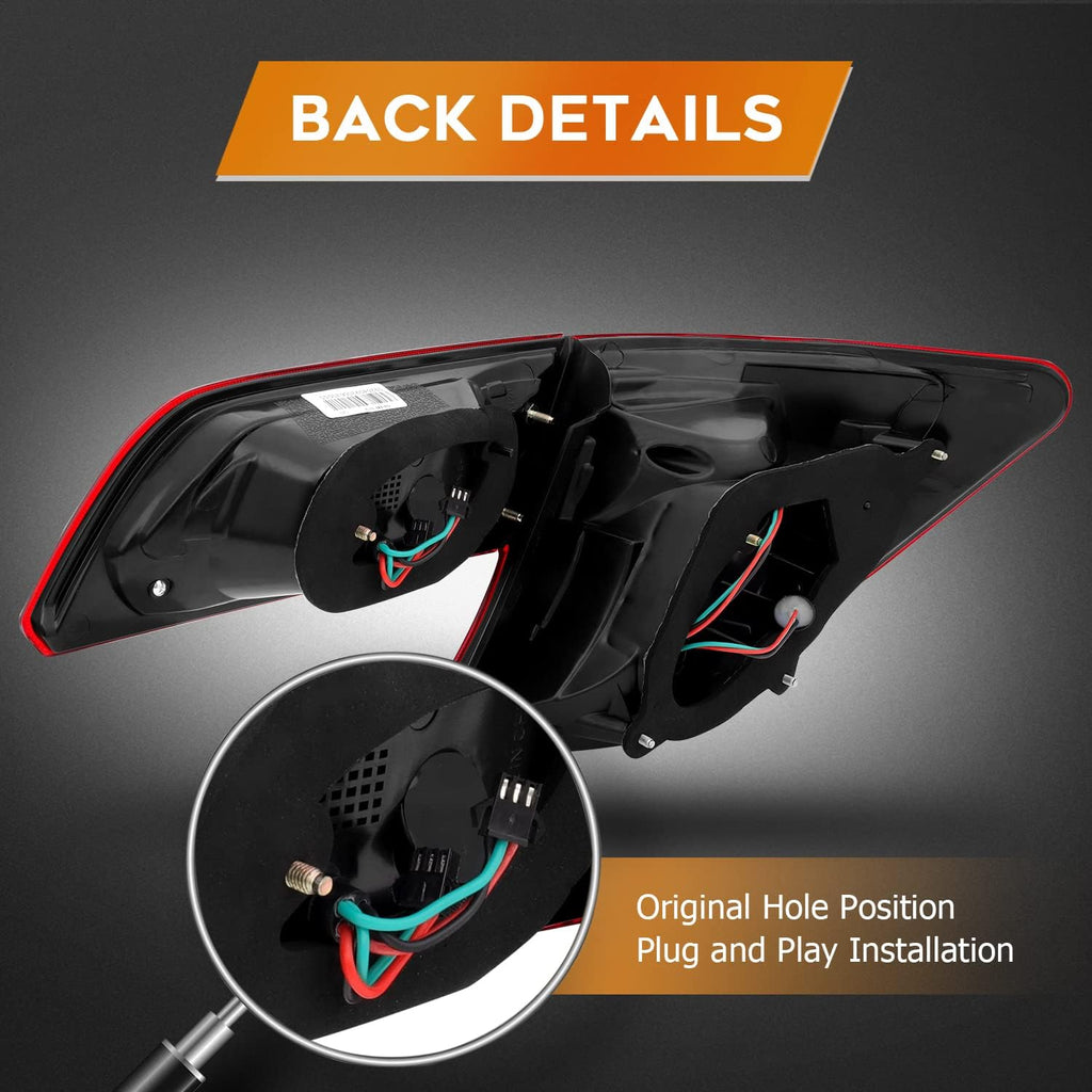 Tail Light Assembly Black Housing Red Lens F8132
