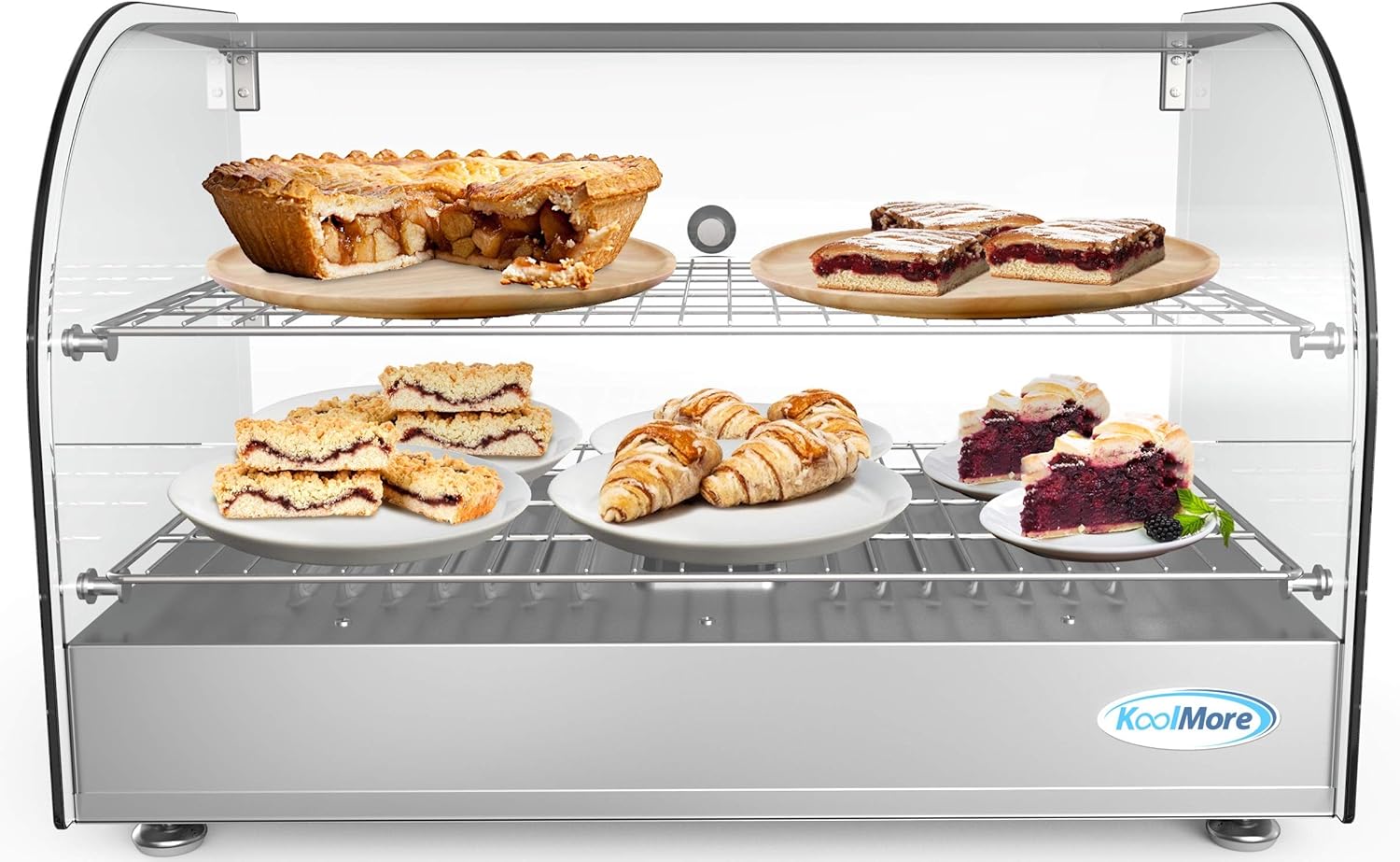 22" Commercial 2 Shelf Countertop Food Warmer Display Case, Silver M421