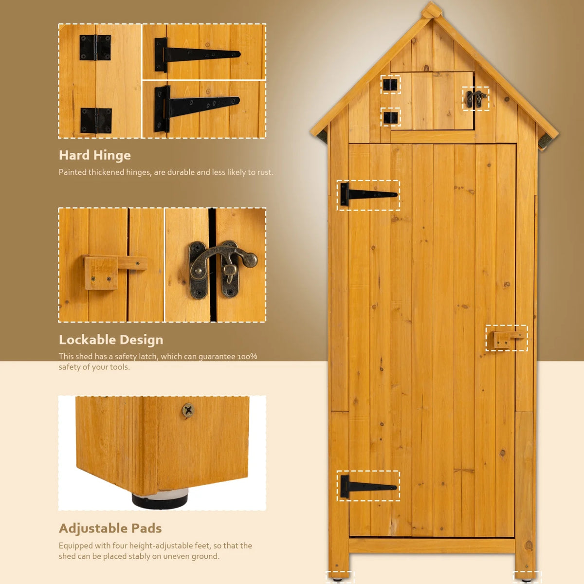 Outdoor Storage Cabinet Wooden Garden Shed H978121