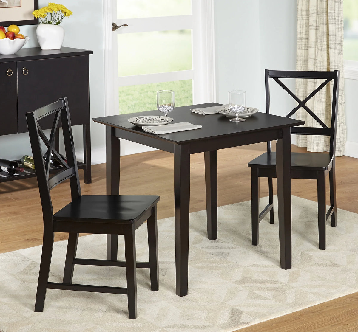 Black Cross-Back Chair, Set of 2 Q20822