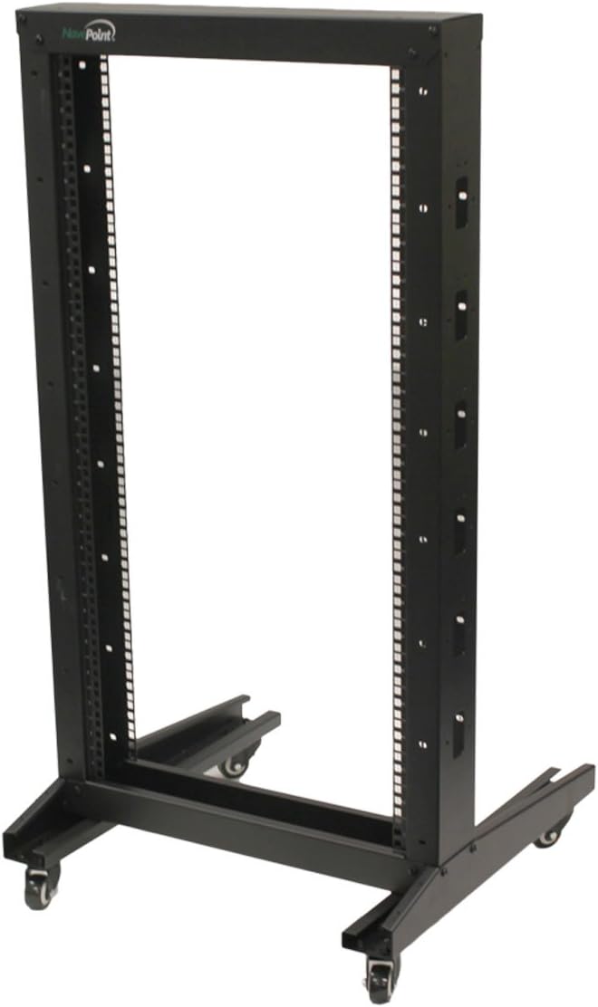 22U 2-Post Open Frame Server Rack with Casters F991
