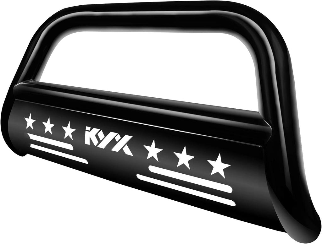 Black 3" Brush Grille Guard Front Bumper with Removable Skid Plate C91773