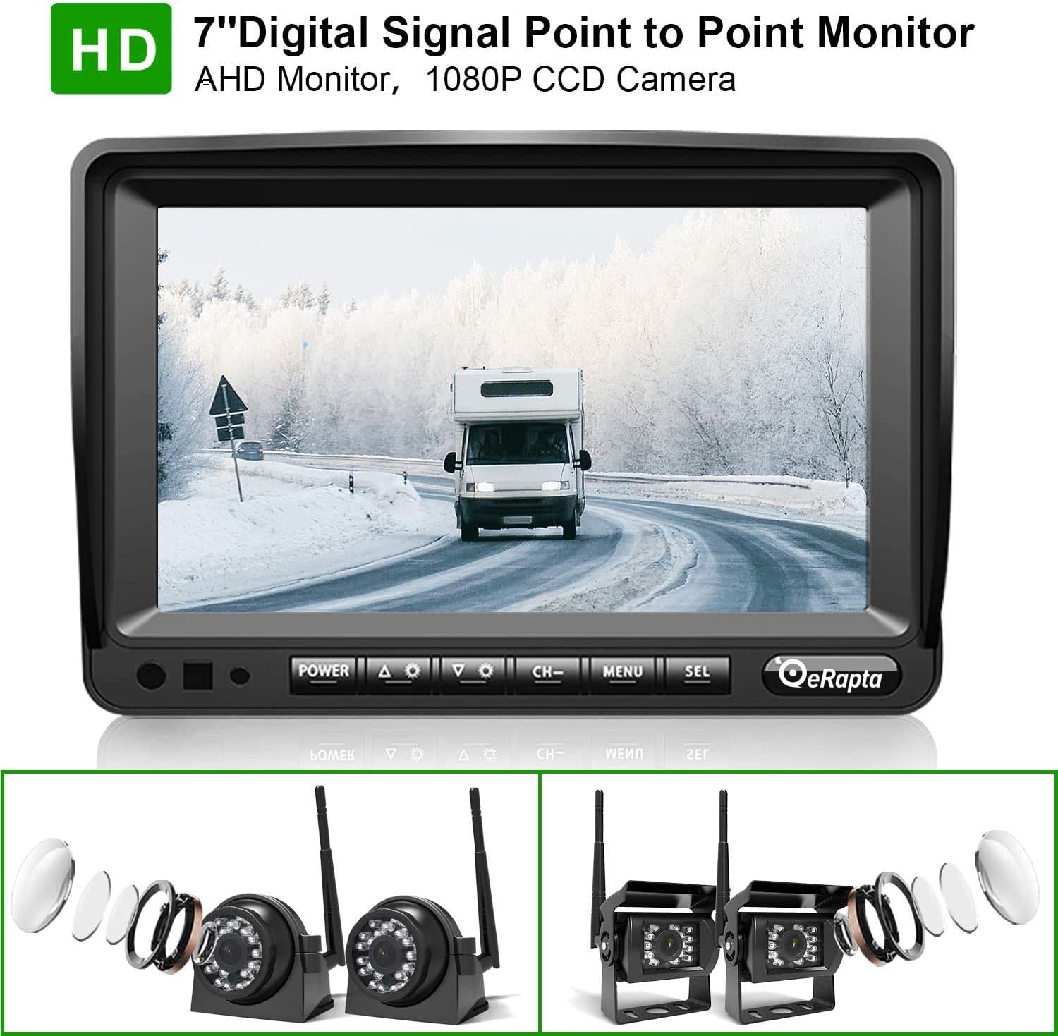 Wireless Backup Camera System with 7'' Monitor and 4 Channels, Black G23048