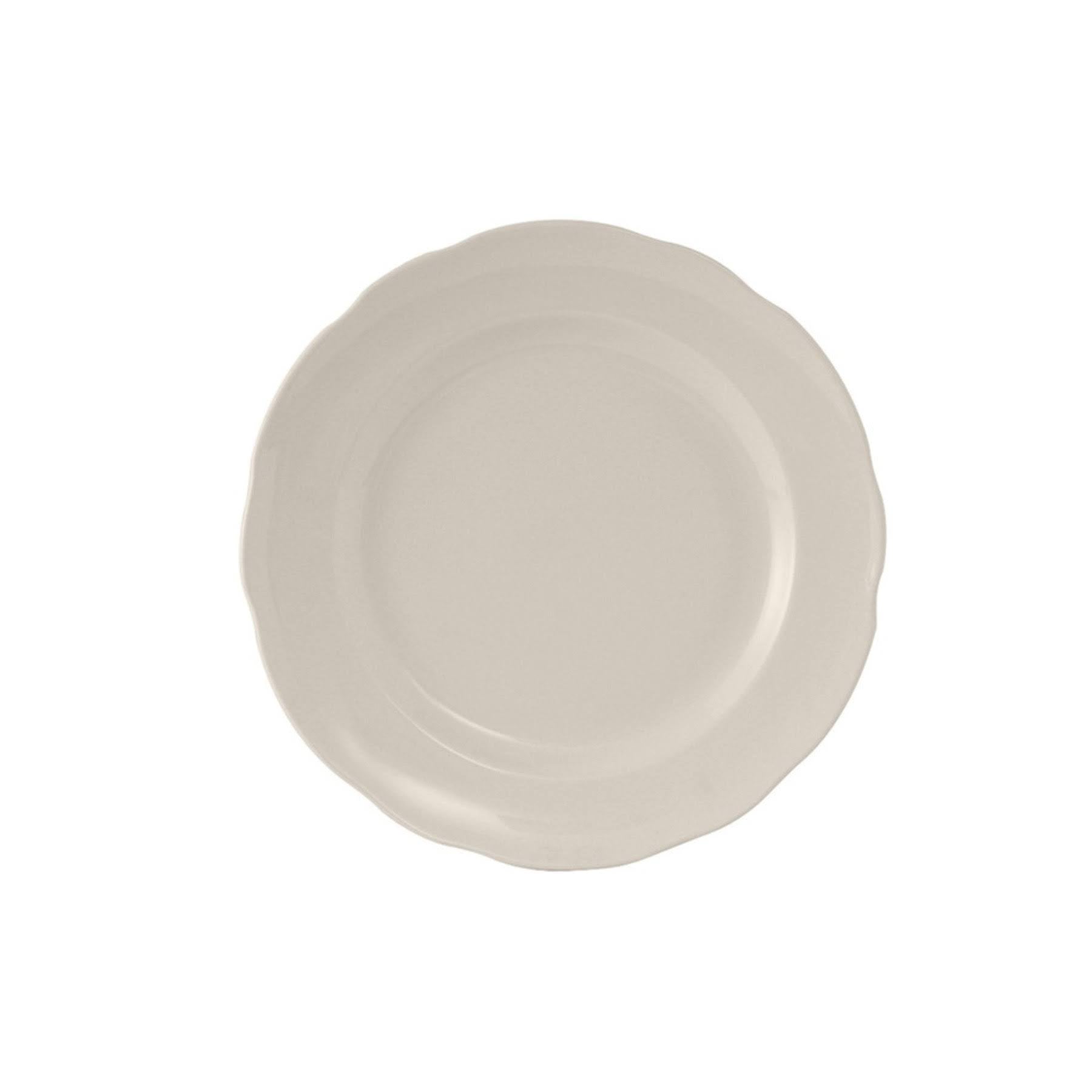 9 inch Scalloped Edge Plate in Eggshell American White, Case of 24 G516582