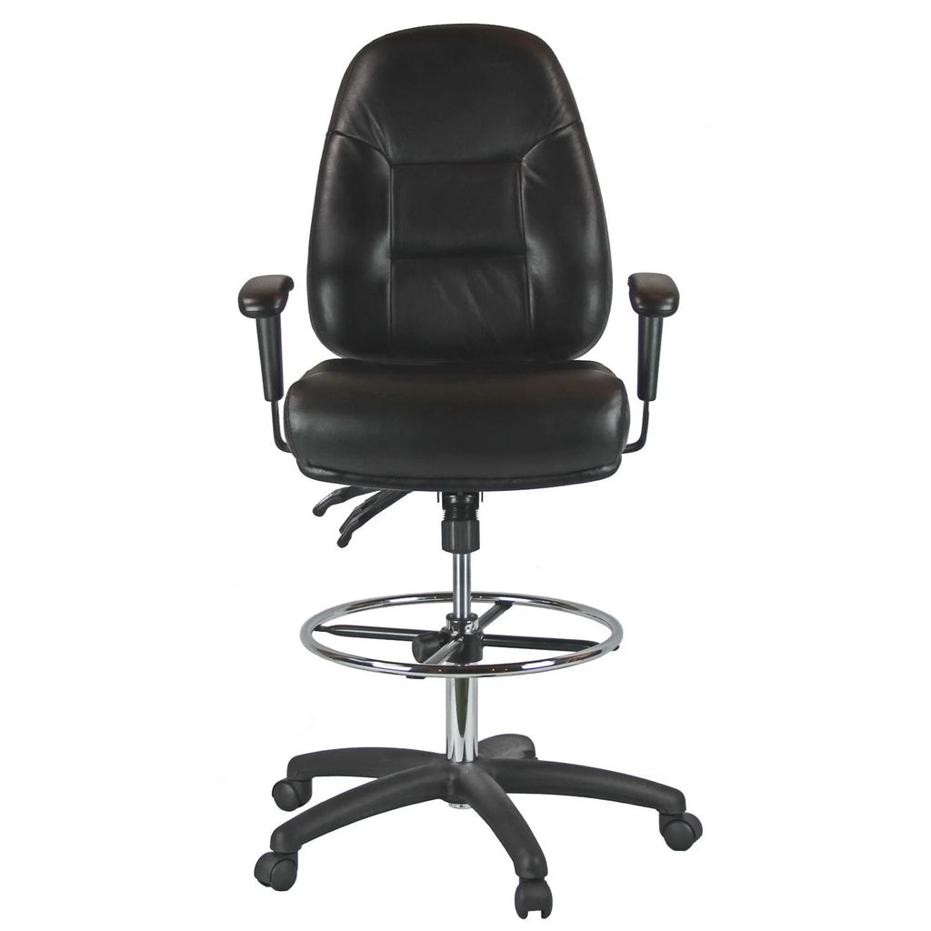 Mid-Back Leather Drafting Chair S538