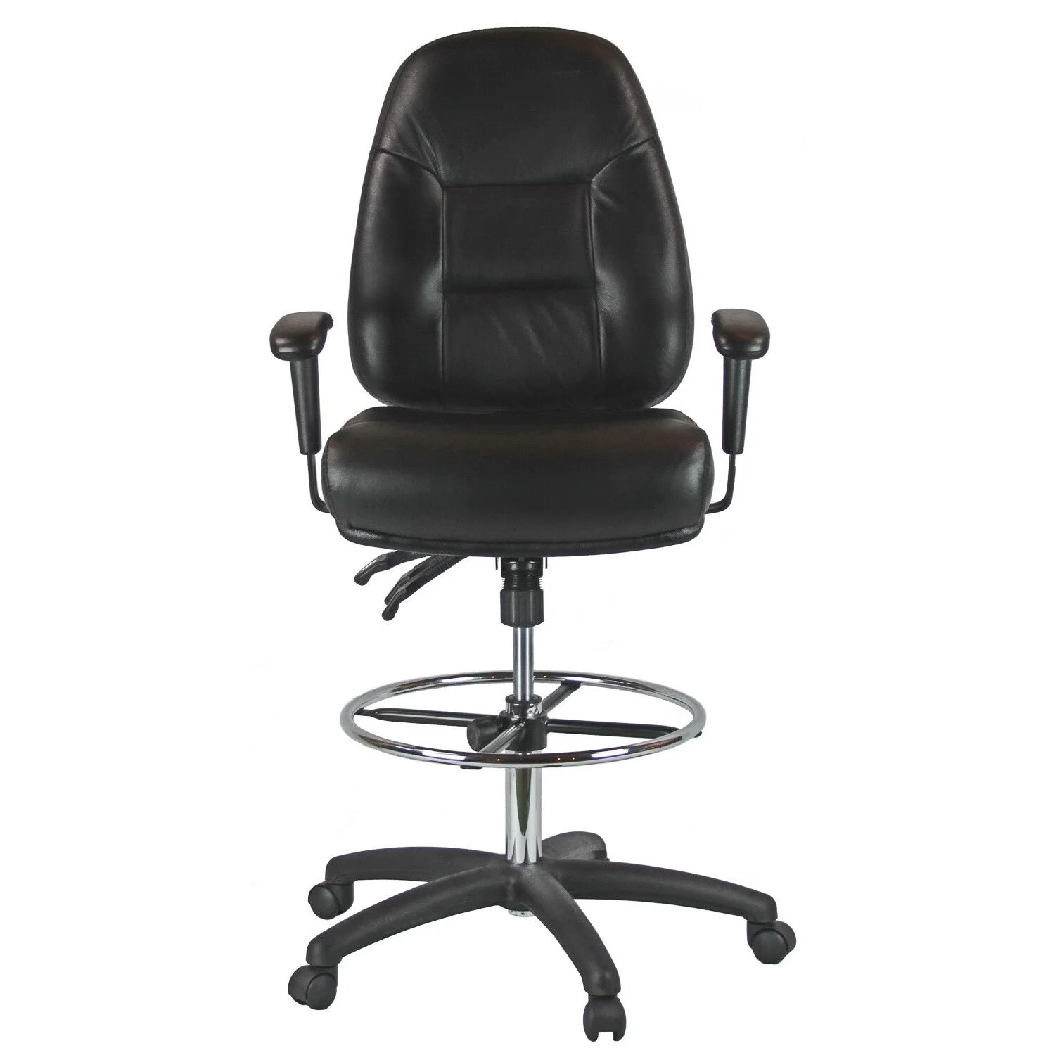 Mid-Back Leather Drafting Chair S538