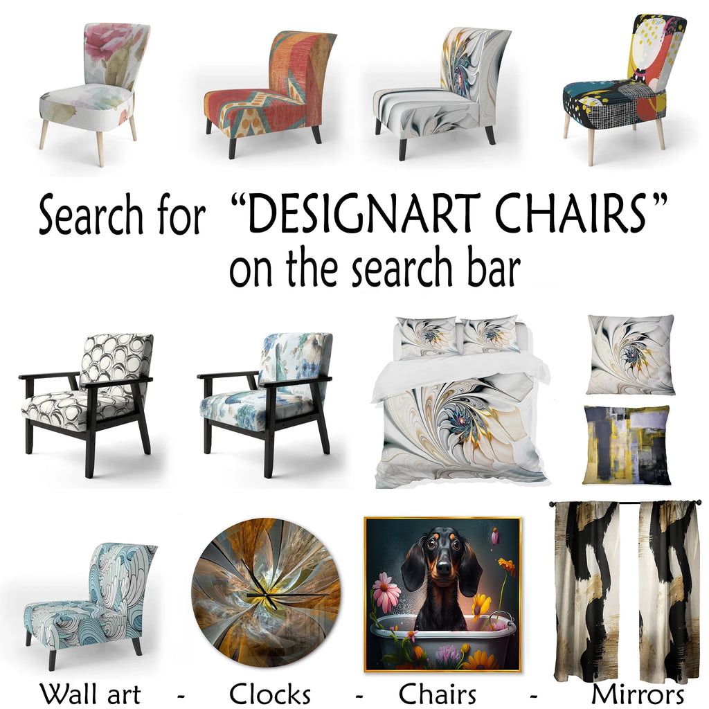 Upholstered Patterned Accent Chair and Arm Chair D330