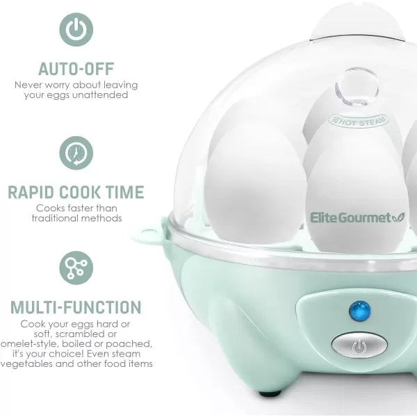 7 Egg Capacity Electric Egg Cooker with Auto Shut-Off F508