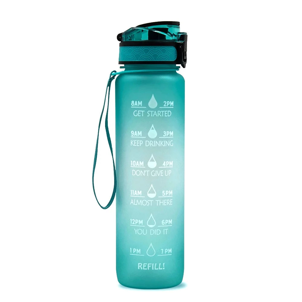 33 oz Water Bottle with Straw and Carrying Strap J7248