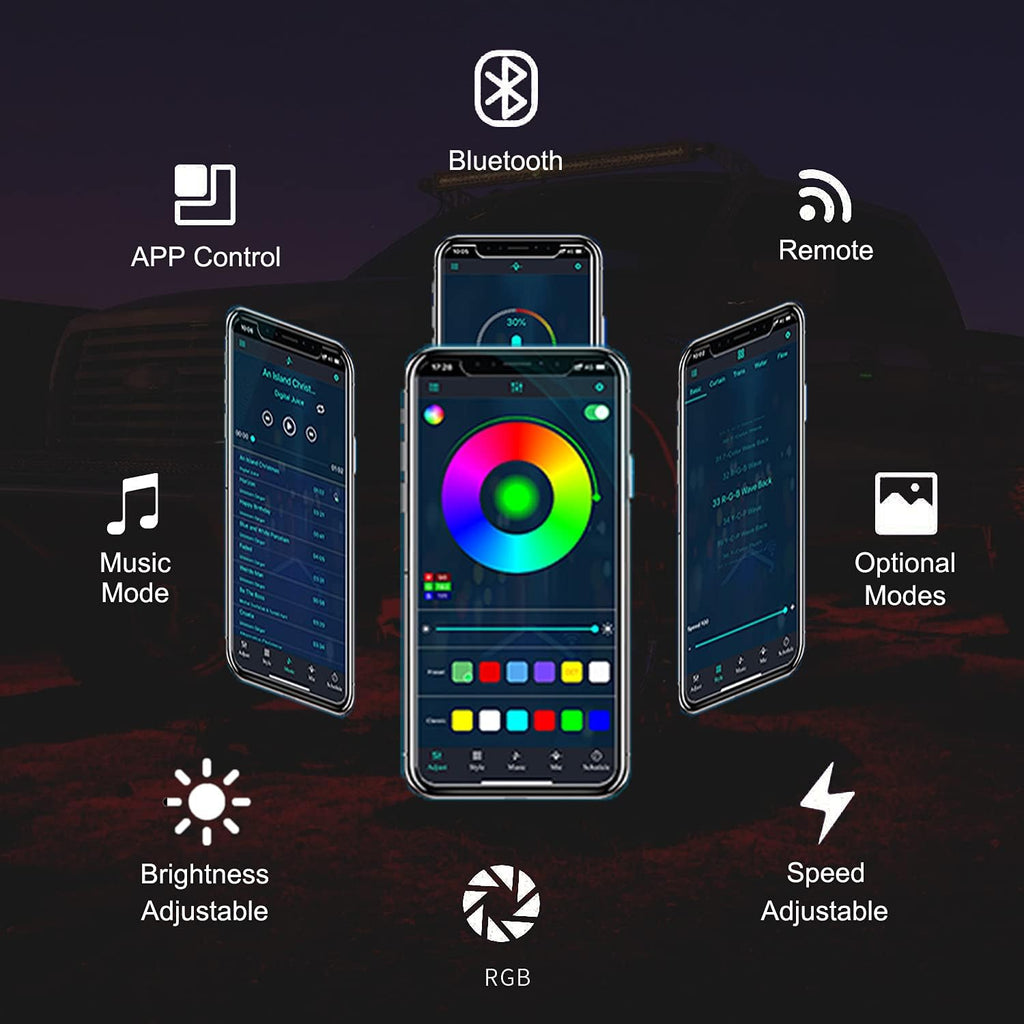 6 Pods Waterproof LED Rock Lights with APP Control Music Mode Y348
