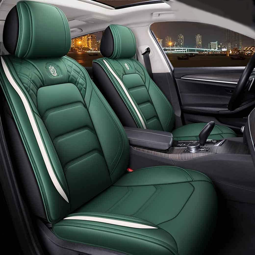 Leather Auto Car Seat Covers 5 Seats Full Set (BK - Pink) Q514187