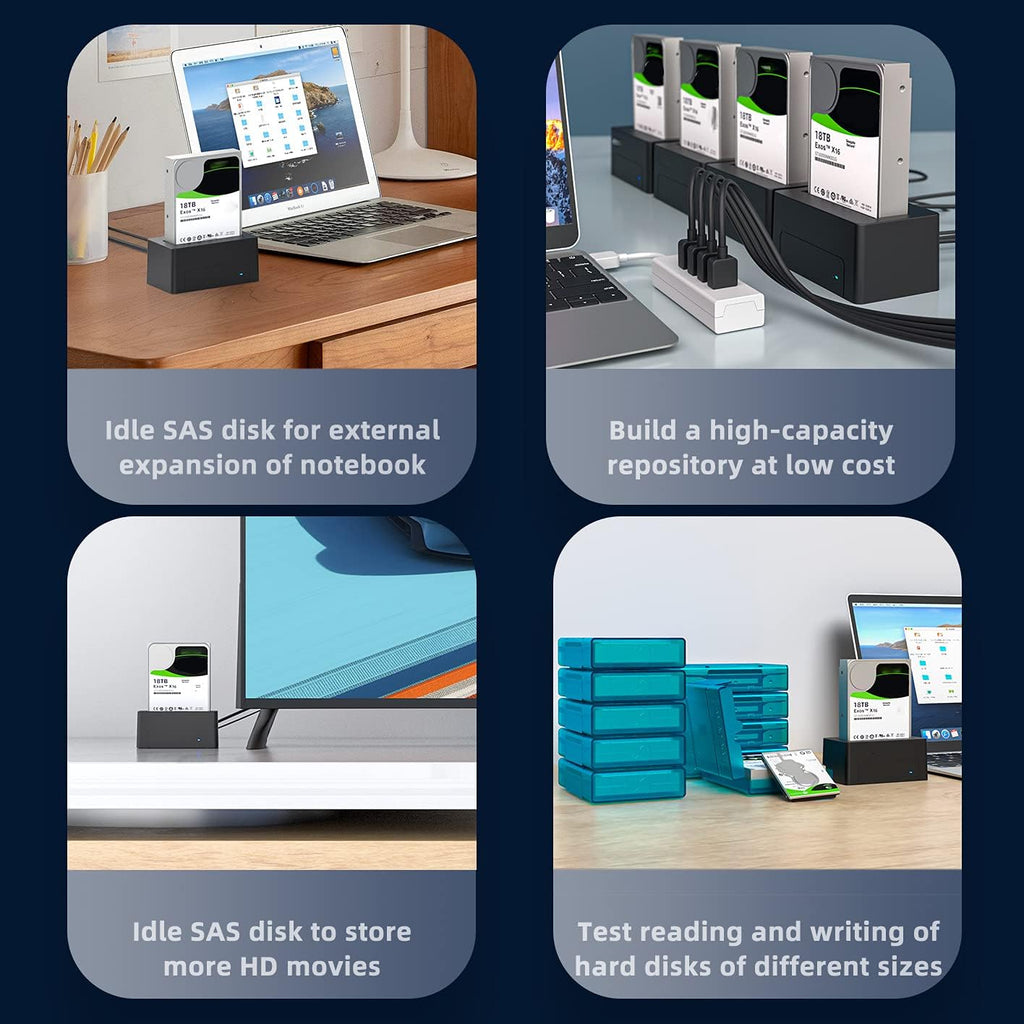 SAS to USB 3.0 Adapter for 2.5/3.5 inch HDD/SSD X19769