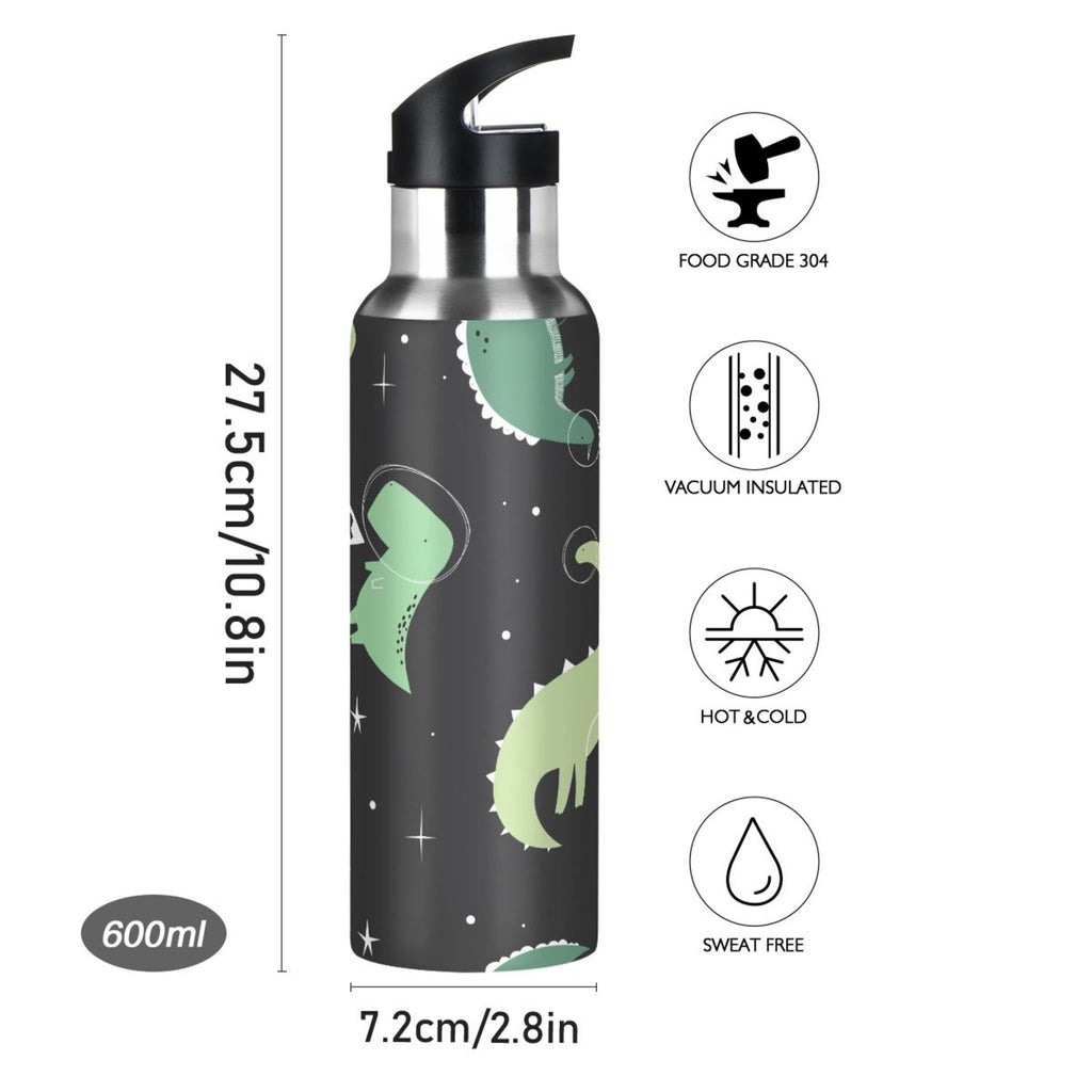 Black Galaxy Stainless Steel Insulated Water Bottle with Straw Lid W110