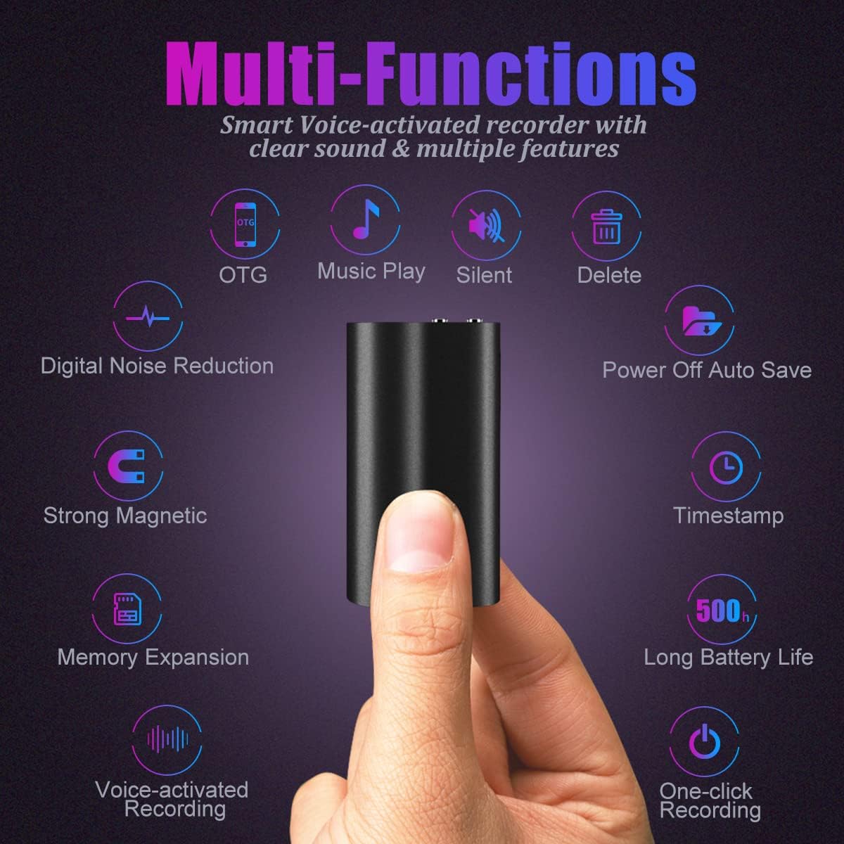 64+16GB Voice Activated Recorder, Pack of 2 J6620