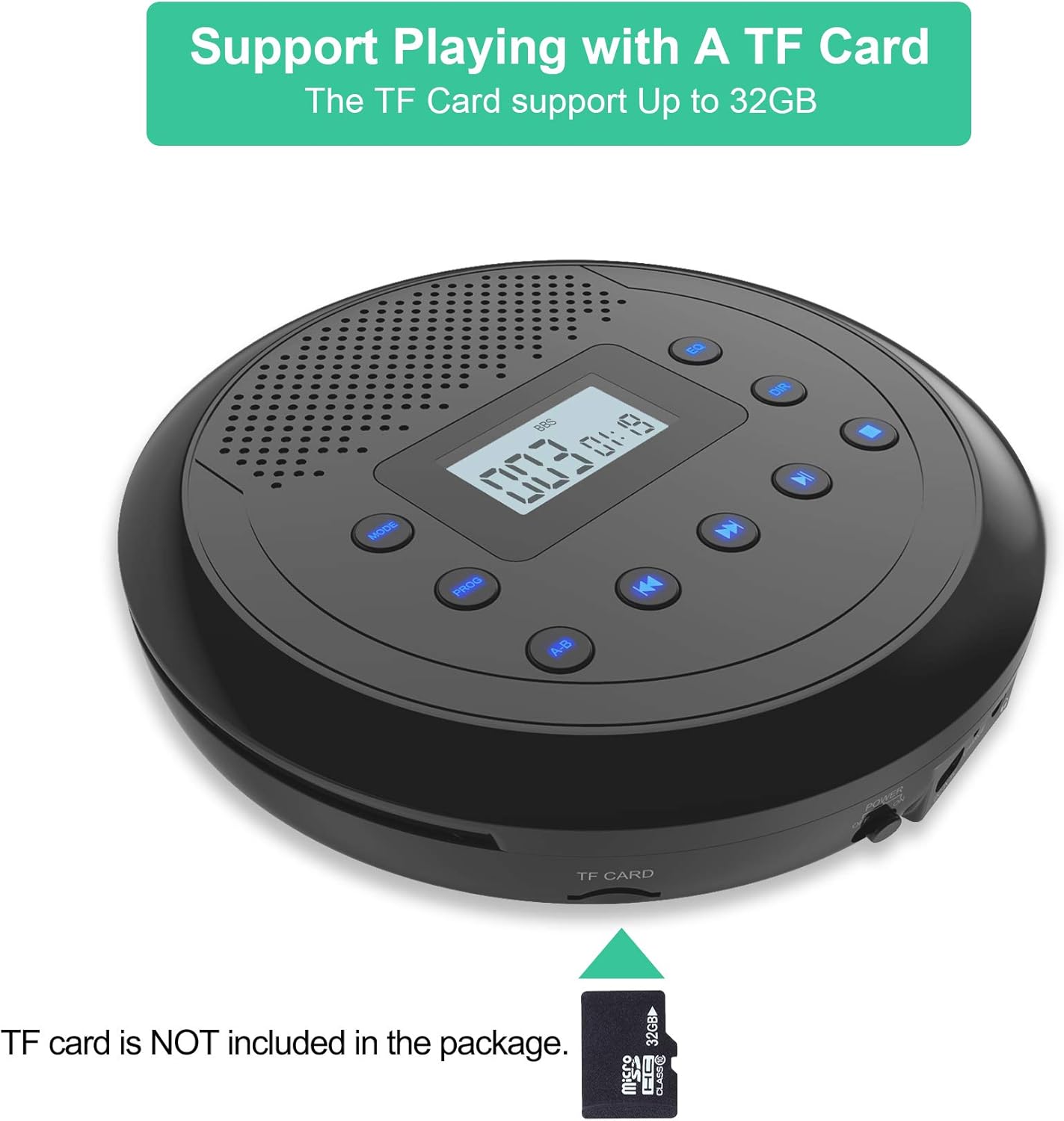 Portable CD Player with Built-in Speakers and Headphones S747418