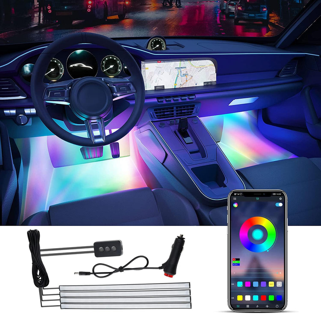 4Pcs Under Glow LED Neon Light Strip Set for Car C6653