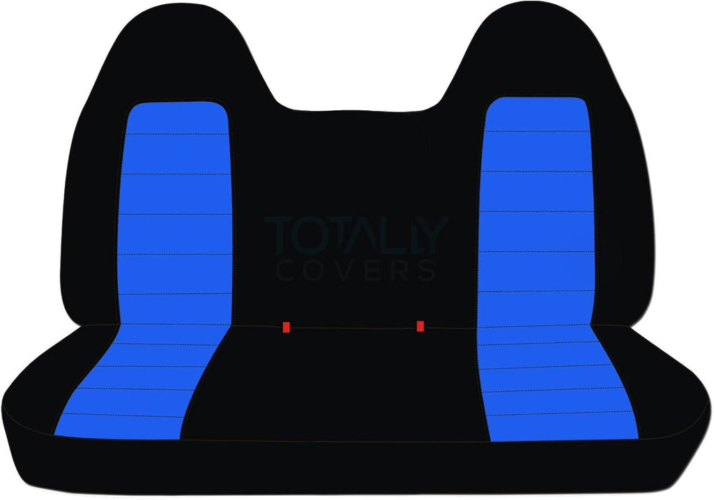 Black & Navy Blue Two-Tone Truck Seat Covers for 1999-2004 Ford F-150 Front Solid Bench with Molded Headrests A6533